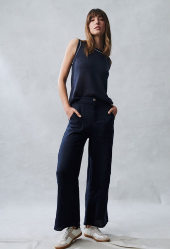 Jude Linen Pant - Navy