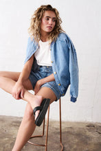 Sabrina Bomber - Checked stitch 70's blue