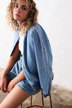 Sabrina Bomber - Checked stitch 70's blue