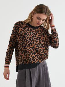 Leopard Crew - Charcoal