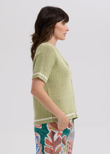 Textured S/S Cardi - Lemongrass