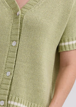 Textured S/S Cardi - Lemongrass