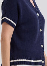 Textured S/S Cardi - Marine