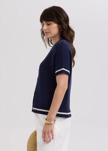 Textured S/S Cardi - Marine