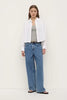 Lilah linen boxy white shirt
