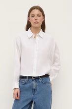 Lilah linen boxy white shirt