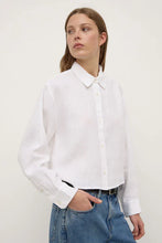 Lilah linen boxy white shirt