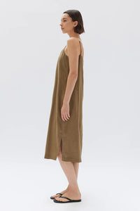 Linen Slip Dress - Pea