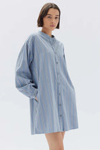 Luna Cotton Blend Stripe Mini Dress Clacial Stripe