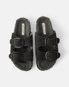Milly Suede Slide - Charcoal