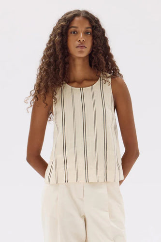 Milos Sleeveless Top - Cream/Black