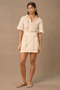 Ora Shirt Dress- Cream and Biscuit