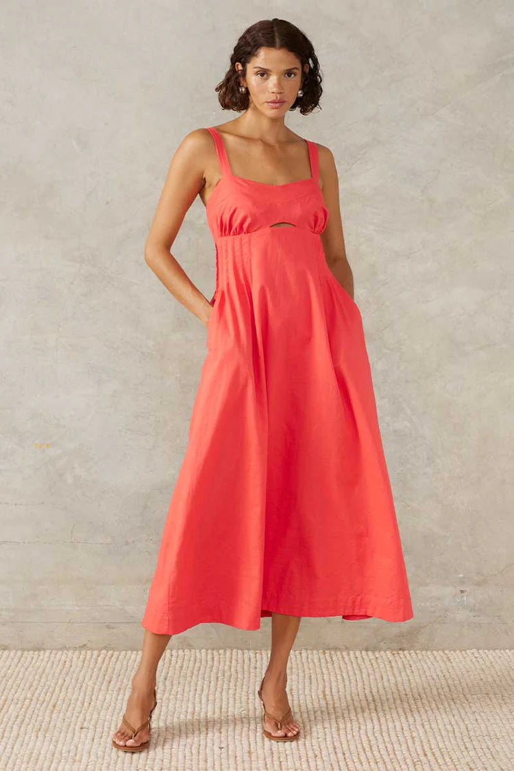 Sunlight Midi Dress - Hibiscus Pink