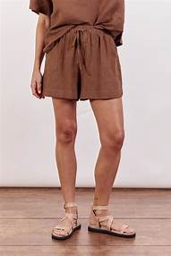 Bronte Linen Short - Brown