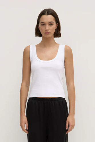 Paulina Scoop Tank - White