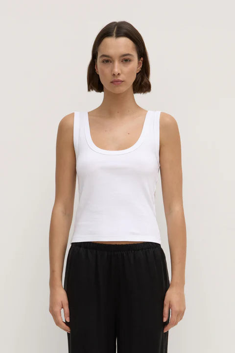 Paulina Scoop Tank - White