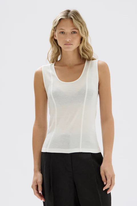 Penelope Jersey Tank - White