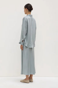 Pippa Silk Long Sleeve Shirt - Cloud