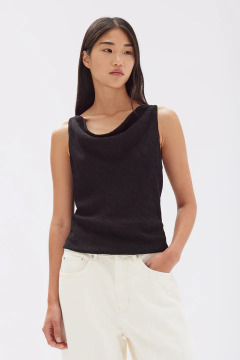 Reign Textured Top Black