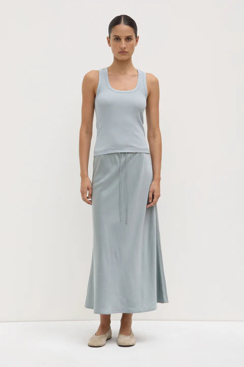 Robyn Scoop Neck Rib Tank - Cloud