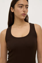 Robyn Scoop Neck Rib Tank - Ganache
