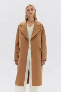 Sadie Single Breasted Wool Coat - Camel