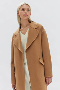 Sadie Single Breasted Wool Coat - Camel