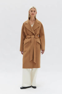 Sadie Single Breasted Wool Coat - Camel