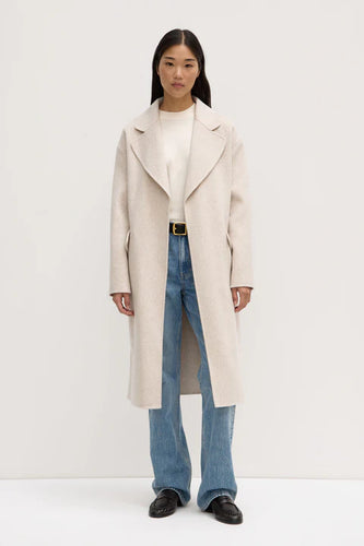 Sadie Single Breasted Wool Coat Oat