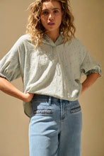 Sara shirt blue with blue dots