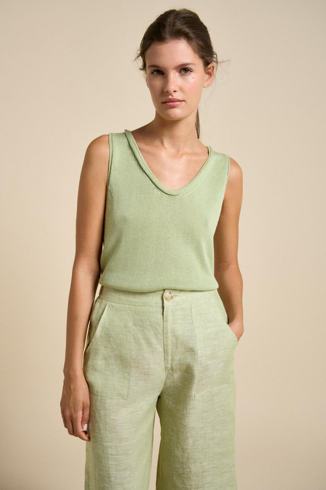 Scoop Spring Tank- Green