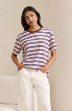 Stevie Slouchy Tee - Chalk Pink/Polo Blue/Choc
