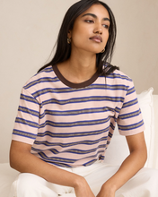 Stevie Slouchy Tee - Chalk Pink/Polo Blue/Choc