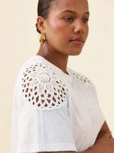 Eva Crochet Tee - White