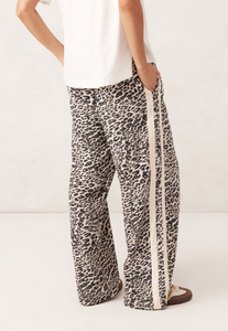 Relaxed Drawstring Pant - Leopard Linen Blend