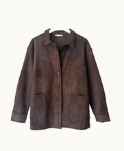 Faux Suede Shacket - Choc