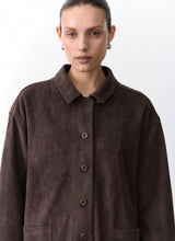 Faux Suede Shacket - Choc