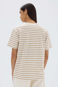 Women's Port Stripe Short Sleeve Tee - Antique White/Tan