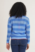 Pointelle Zip Cardi Blue