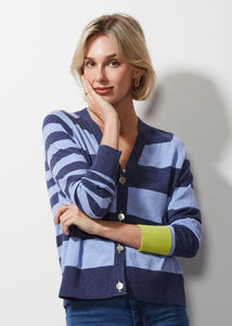 Multi Stripe Cardi Denim