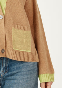 Birdseye Pocket Cardi - Camel