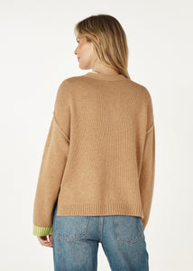 Birdseye Pocket Cardi - Camel