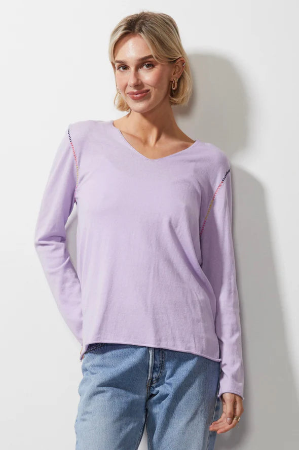 V Stitch Jumper - Lilac