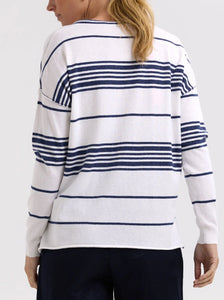 Beach Bum Jumper - White/Navy