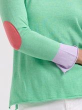 Elbow Patch Jumper - Spearmint