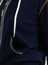 Heart Embroidery Hoodie - Navy