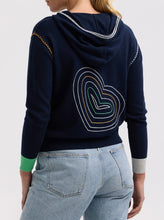 Heart Embroidery Hoodie - Navy
