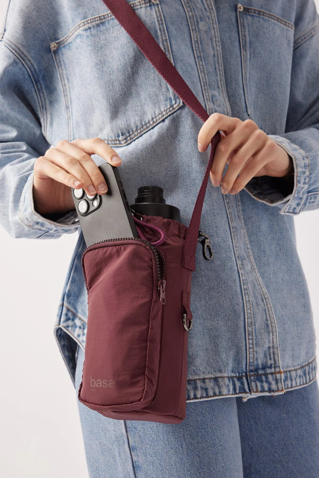 bottle sling burgundy