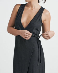 Miya Wrap Dress - Balck