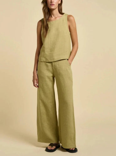 Della Linen Pants - Sage